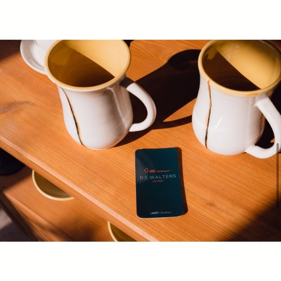 Ceramic clay pottery cup Orange and White Ceramic Mug - Picture 16 of 16